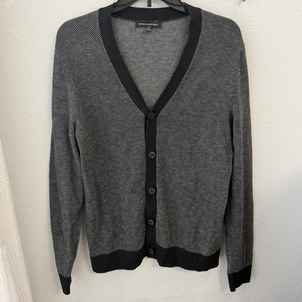 Banana Republic Black and Gray Cardigan